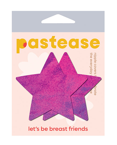 Pastease Lingerie Hologram Star Nipple Pasties Pink Latex-Free for Festival and Party Outfit