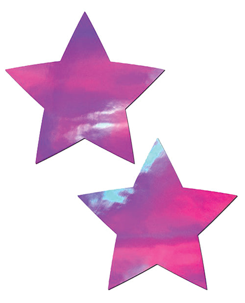 Pastease Premium Hologram Star Pasties - Pink Holographic One Size