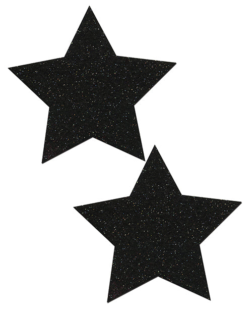 Pastease Premium Glitter Star Pasties in Black – Sparkle Nipple Covers