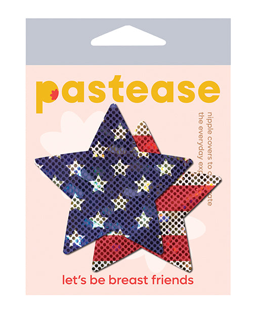 Pastease Lingerie Packaged Patriotic Star Pasties Glitter Red Blue for Festival Party Outfits