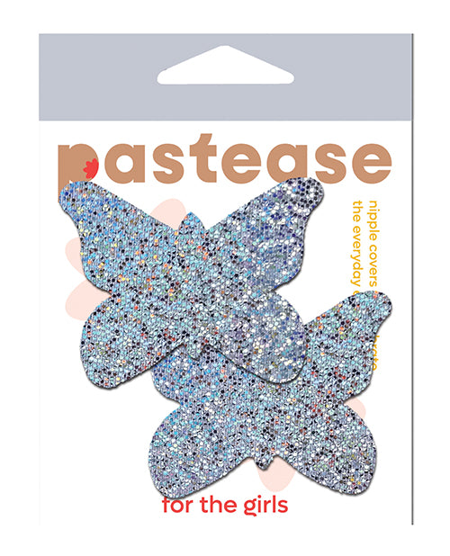 Pastease Lingerie Pasties Silver Glitter Butterfly Shape Adhesive for Glamorous Lingerie Styling
