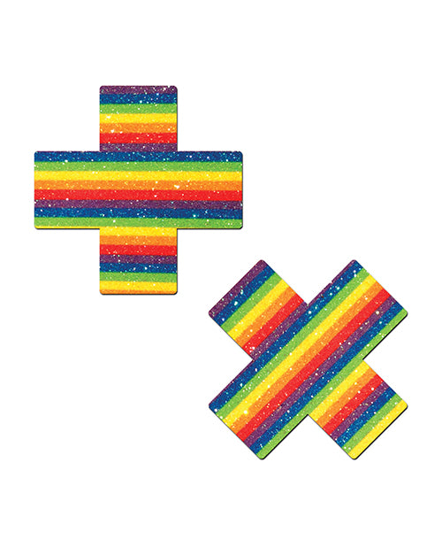 Pastease Rainbow Glitter Nipple Pasties for Festivals & Pride Events