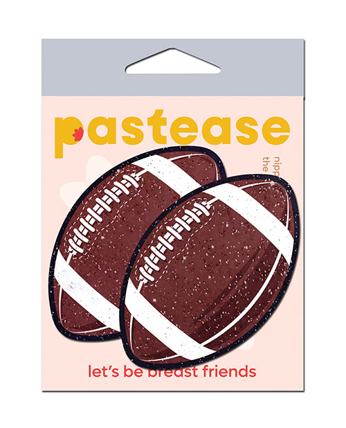 Pastease Football Nipple Pasties Sparkly Velvet Secure Fit for Team Spirit and Game Day Support