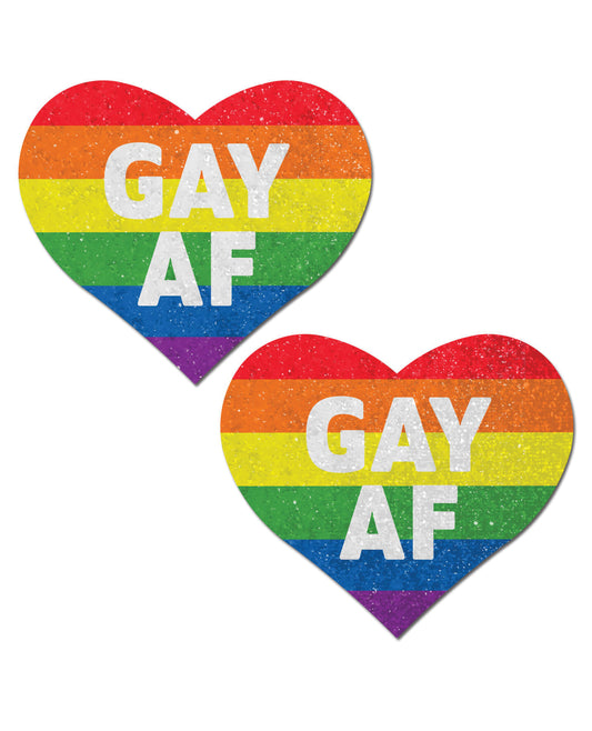 Pastease Rainbow Pride Nipple Pasties with Gay AF Design