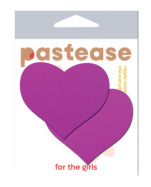 Pastease Neon Purple Heart Nipple Pasties Black Light Reactive Lycra with Medical-Grade Adhesive for Party and Club Wear