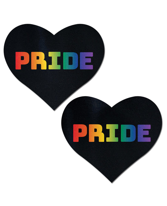 Pastease Premium Pride Rainbow and Black Nipple Pasties - One Size