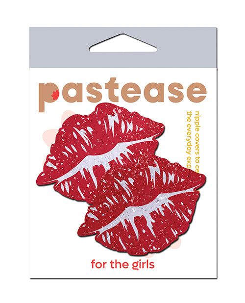 Pastease Lingerie Red Kissing Lips Pasties Sparkly Velvet Hypoallergenic for Confident Intimate Style