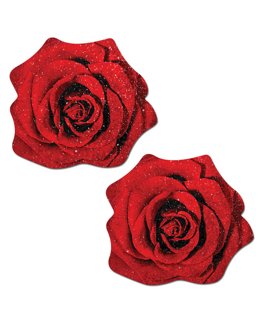Pastease Premium Glitter Velvet Blooming Rose – Red Pasties Lingerie Accessory