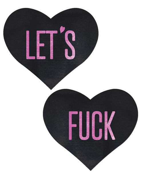 Pastease Black Heart Nipple Pasties with Bold Statement