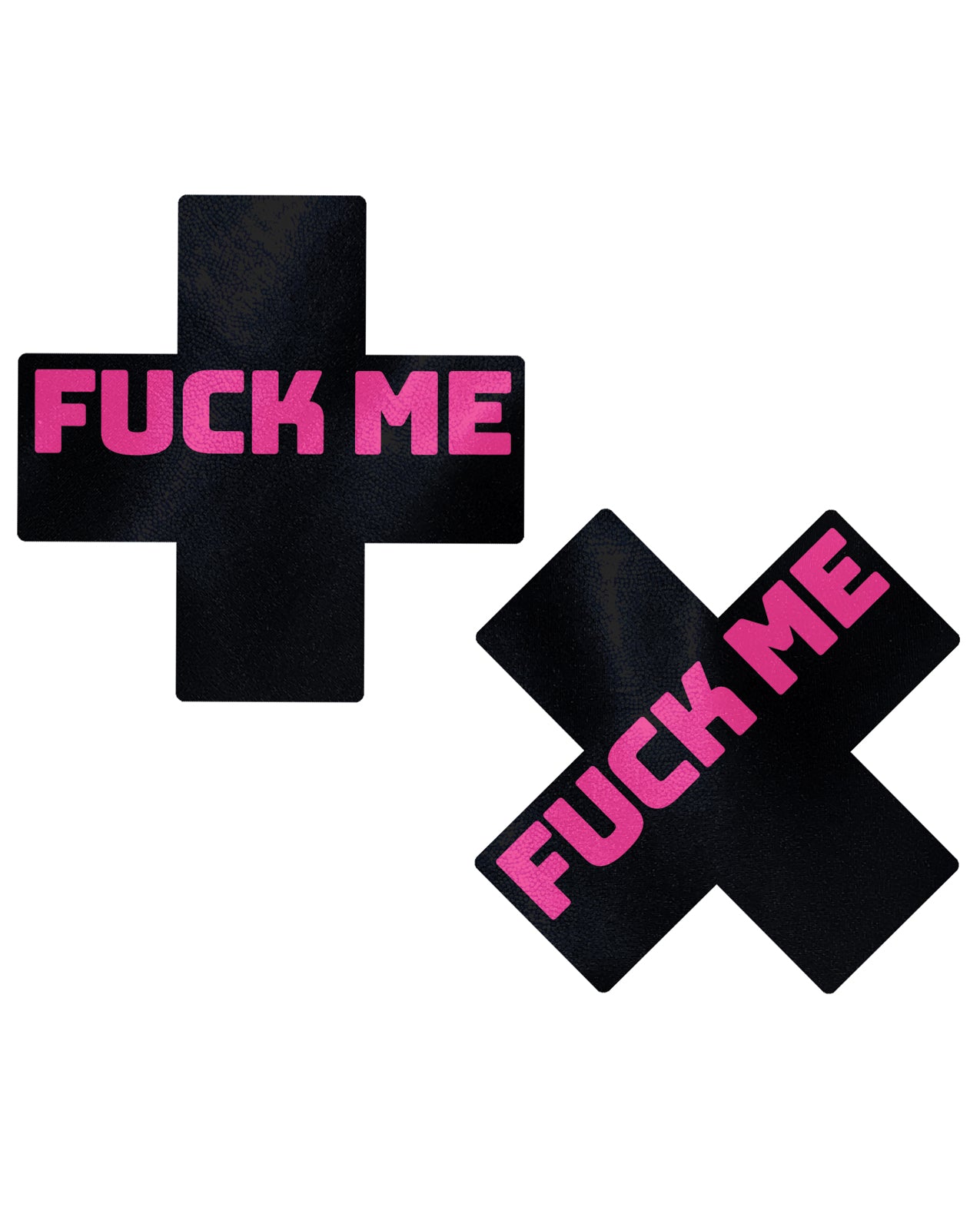 Pastease Premium "Fuck Me" Plus Nipple Pasties in Black and Pink