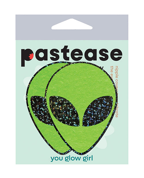 Pastease Lingerie Pasties Green Glitter Alien Shape Bold Festival Style for Creative Coverage