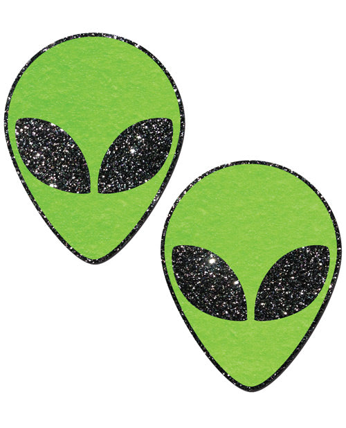 Green Glitter Alien Pasties with Sparkle Finish