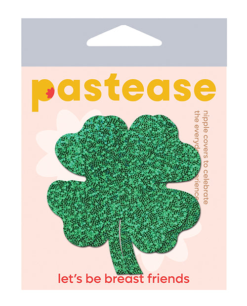 Pastease Lingerie Four Leaf Clover Pasties Green Glitter Self-Adhesive for Festival or Party Wear
