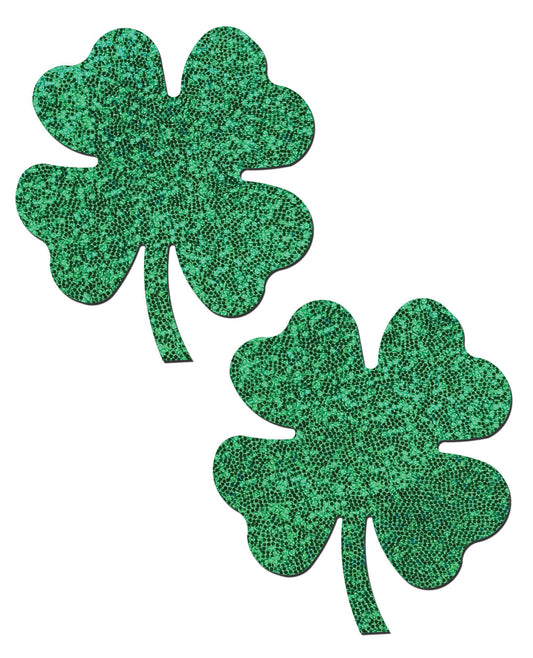 Pastease Premium Glitter Four Leaf Clover Green Nipple Pasties