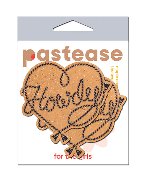 Pastease Lingerie - Packaged Western Rope Heart Pasties with Glitter Velvet for Bold Cowgirl Festival Style