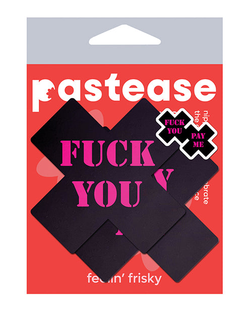 Pastease Lingerie - Packaged Cross Nipple Pasties Premium Adhesive Bold Black Pink for Confident Intimate Looks