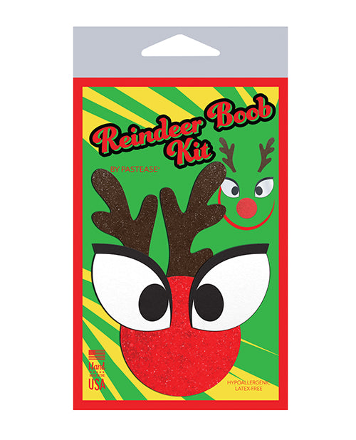 Pastease Lingerie - Packaged Reindeer Boob Kit with Soft Material and Waterproof Adhesive for Festive Holiday Styling