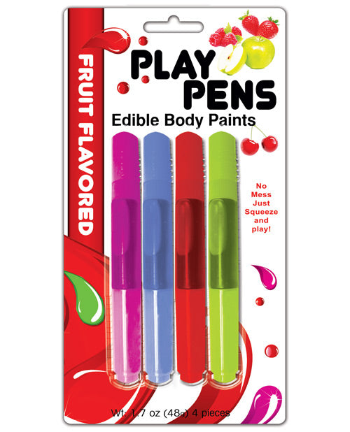 Hott Products Body Toppings Edible Body Paint Pens with Brush Tip and Assorted Flavors for Sensual Body Art
