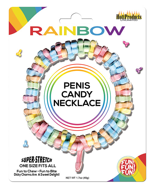 Hott Products Bachelorette Necklace Edible Rainbow Candy Charms with Large Centerpiece for Party Fun