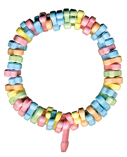 Rainbow Penis Candy Bracelet with Edible Charms and Stretch Fit