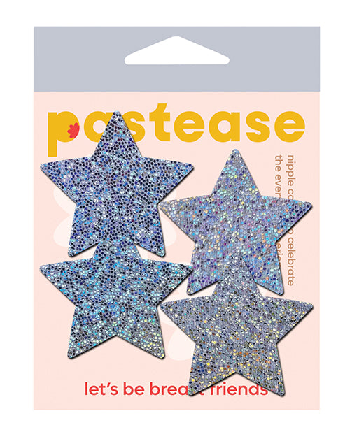 Pastease Lingerie Packaged Silver Glitter Star Petite Nipple Pasties for Eye-Catching Festival or Intimate Wear