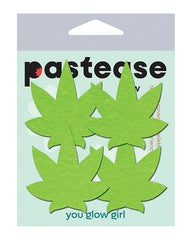 Pastease Lingerie - Packaged Glow in the Dark Leaf Petites Nipple Pasties Reusable Adhesive for Intimate Styling