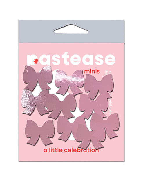 Pastease mini faux leather bow pasties shiny baby pink body accents for versatile styling and lingerie outfits