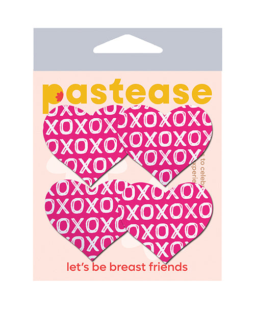 Pastease Nipple Pasties Pink XO Heart Petite Size Waterproof Adhesive for Discreet Coverage