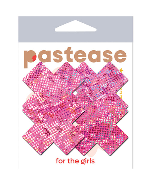 Pastease Lingerie Pink Nipple Covers Disco Plus X Shape Reusable Adhesive for Confident Festival Wear