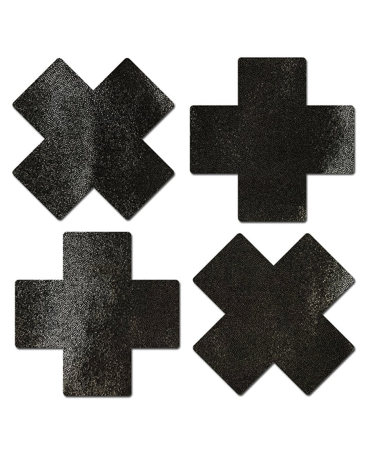 Pastease Premium Petites Liquid Cross Black Pasties - 2 Pair Pack