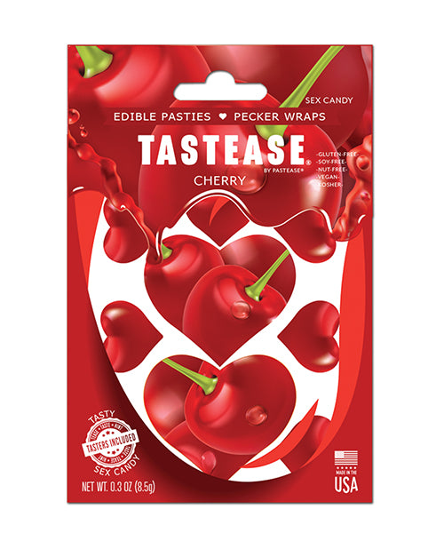 Pastease Edible Pasties with Cherry Flavor and Pecker Wraps for Playful Couples' Lingerie
