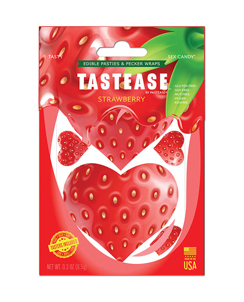 Pastease Lingerie Edible Pasties Strawberry Flavor with Pecker Wraps for Playful Intimate Moments