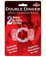 Humm Dinger Stimulator Magenta Erection Enhancer with Dual Removable Bullets for Simultaneous Stimulation