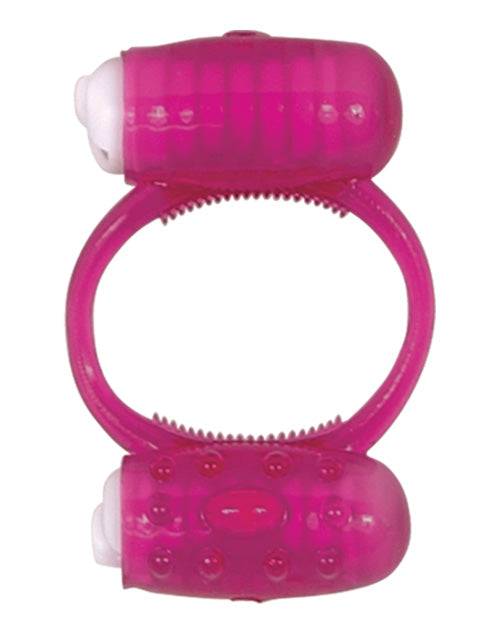 Double Dinger Magenta Silicone Erection Enhancer with Removable Bullets