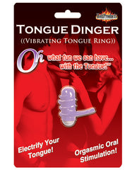 Tongue Dinger Stimulator Vibrating Jelly Ring Removable Bullet for Enhanced Oral Pleasure