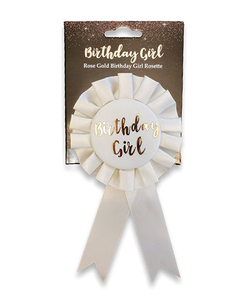 OMG International Bachelorette Party Badge Cream Flowered Rosette with Rose Gold Script for Birthday Celebrations