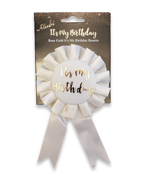 OMG International Bachelorette & Party Supplies Cream Flowered Rosette Gold Metallic Script for Birthday Celebrations