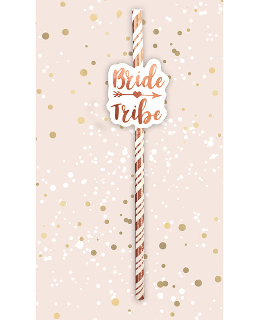 OMG International Bachelorette Party Straws Rose Gold Foil Bride Tribe Logo for Bridal Showers