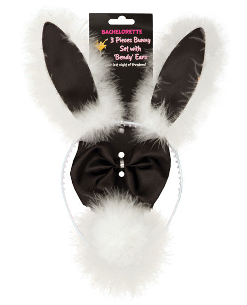 OMG International Bachelorette Bunny Set with Bendy Ears and Bow Tie for Party Fun