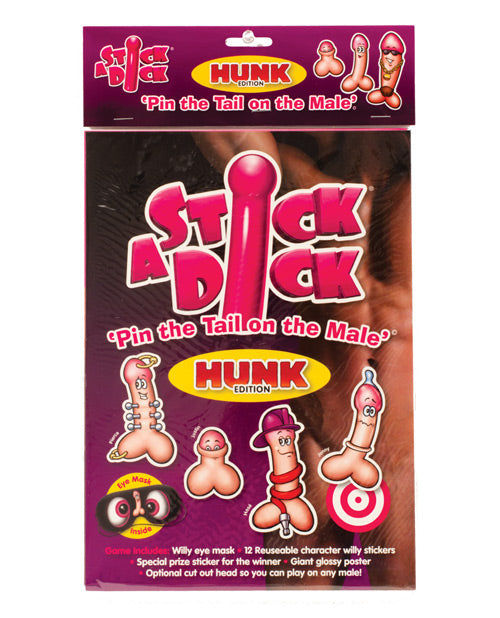 Creative Conceptions Adult Party Game Stick a Dick Hunk with Reusable Stickers for Entertaining Group Activities