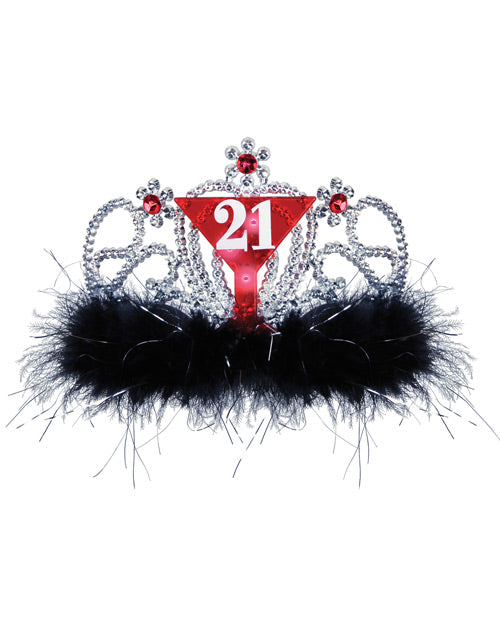 Beistle 21st Birthday Flashing Tiara with LED Lights and Comfortable Headband for Party Celebrations