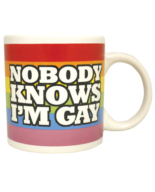 Island Dogs Novelty Mug Large 22 oz. 'Nobody Knows I'm Gay' Bold Statement for Pride or Unique Gift