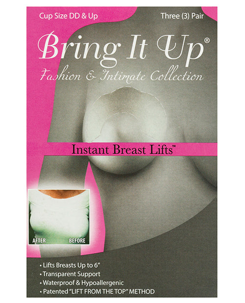 Bring it Up Lingerie Packaged Plus Size Breast Lifts Transparent Adhesive Waterproof for Strapless Bra Support