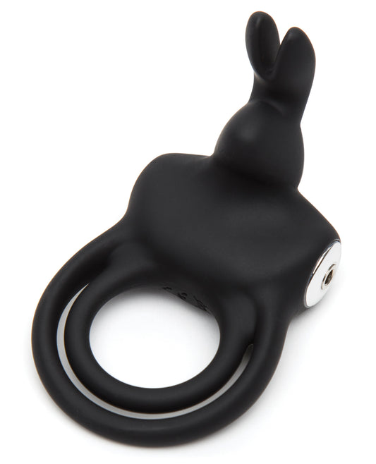 Vibrating Rabbit Cock Ring with Dual Rings and Clitoral Stimulator