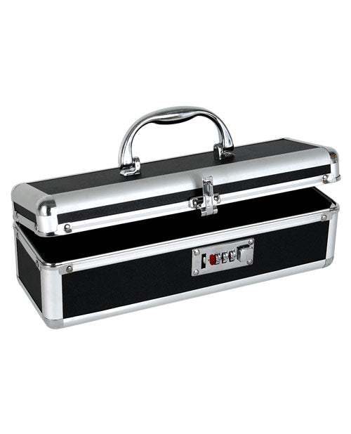 No Brand Storage Case black lockable vibrator case with metal reinforced corners for discreet privacy and secure adult toy storage