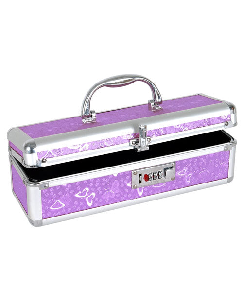 No Brand Storage Case purple lockable design metal reinforced corners for discreet sex toy storage