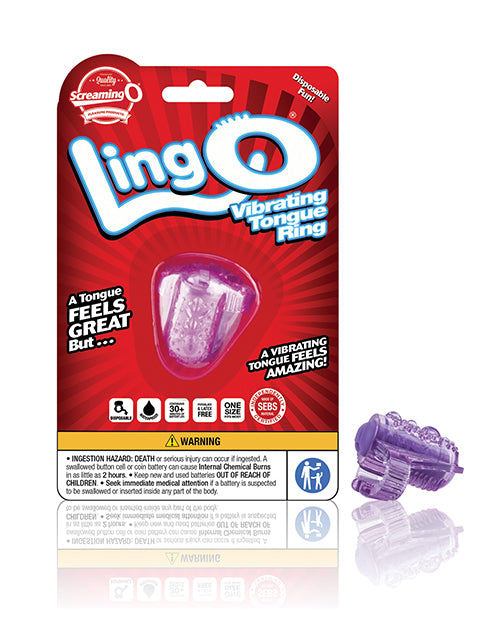 Screaming O Vibrating Tongue Ring with Pleasure Bumps and Form-Fitting Design for Enhanced Oral Stimulation