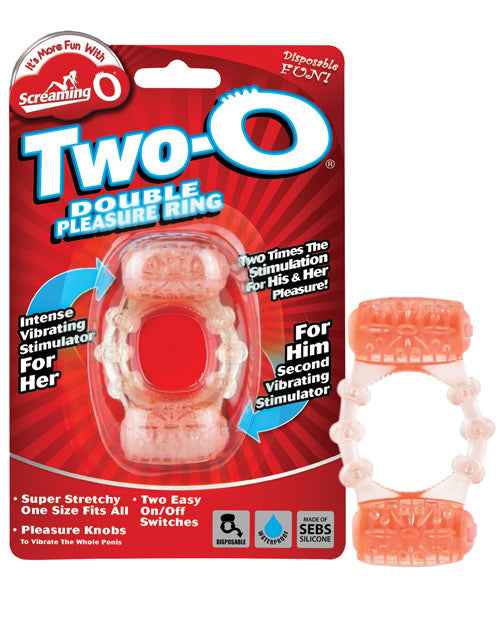Screaming O Stimulators Double Pleasure Ring Dual Vibrating Motors Silicone Gel for Couples Intimacy