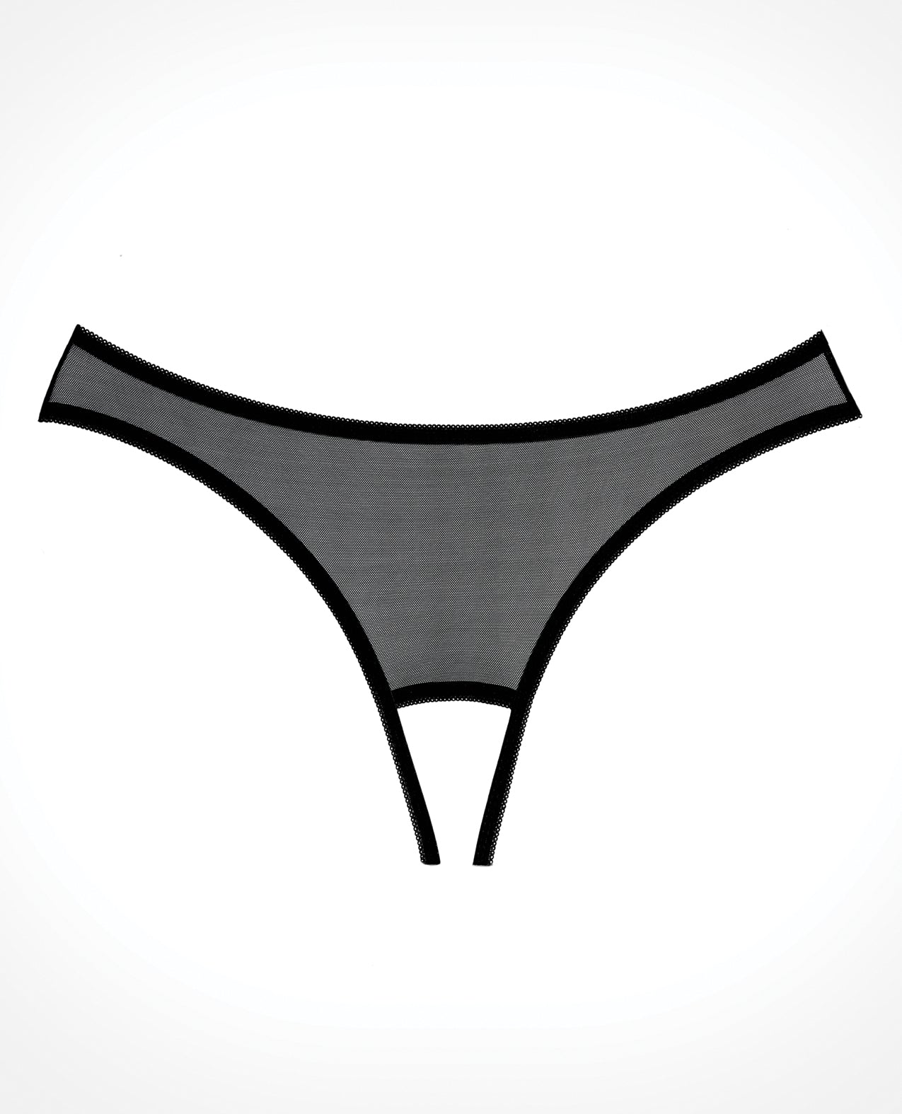 Adore Expose Open Back Lace Panty with Satin Bow in Black