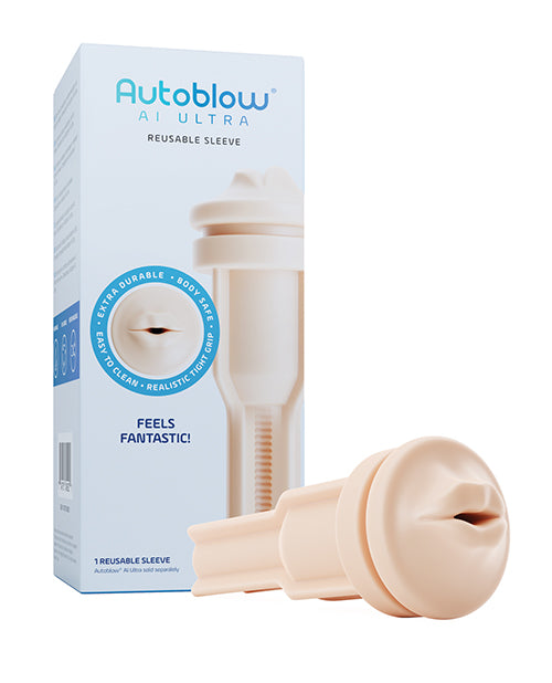 Autoblow Mouth Masturbator Sleeve Realistic Texture Beige Tone for Enhanced Stimulation